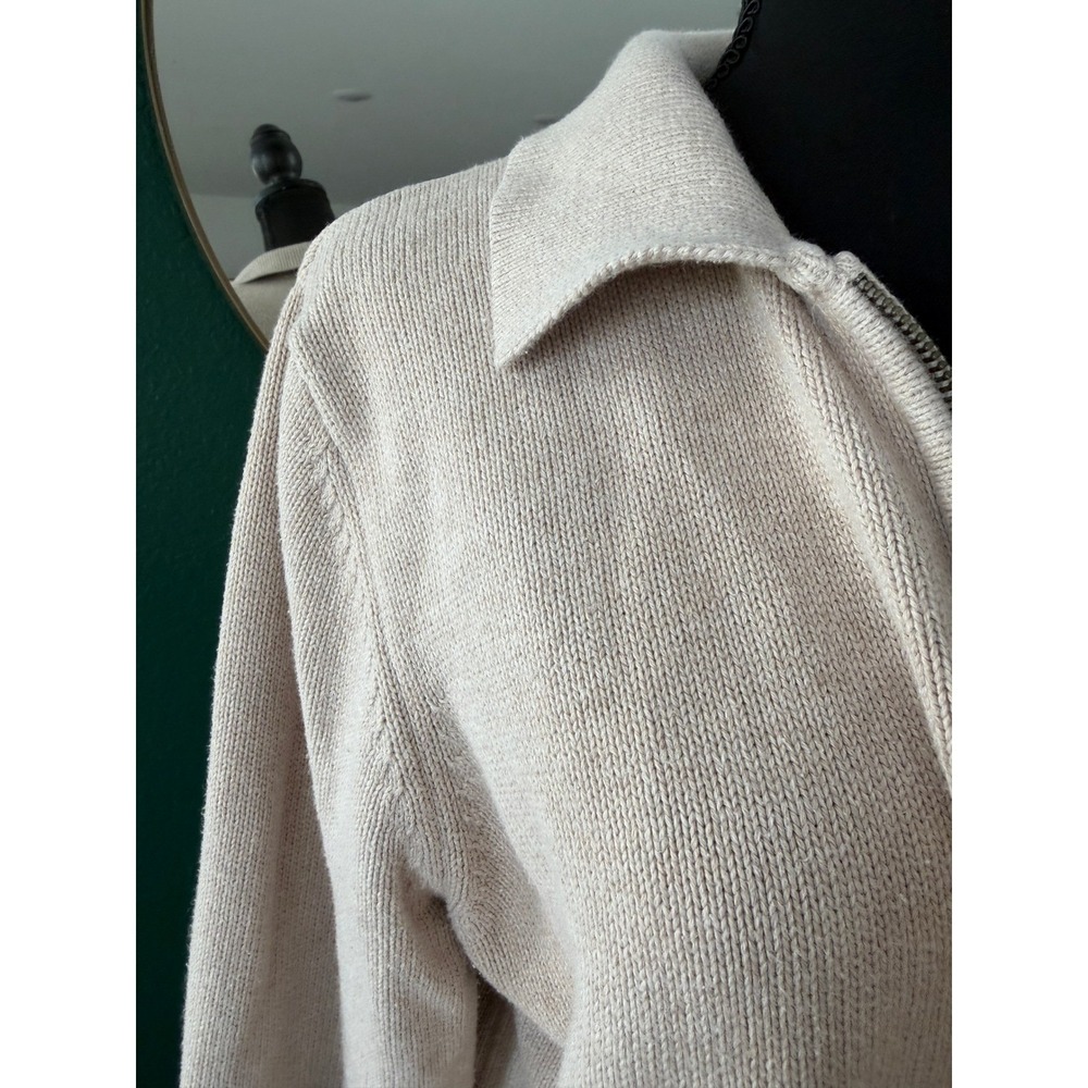 Croft and Barrow Zip Sweater Womens XL Beige Minimalist Normcore Capsule Neutral - Picture 2 of 9